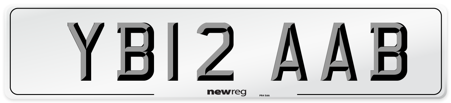 YB12 AAB Number Plate from New Reg